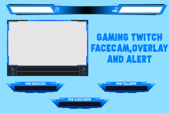 Enhance Your Stream with Blue Gradient Gaming Overlay